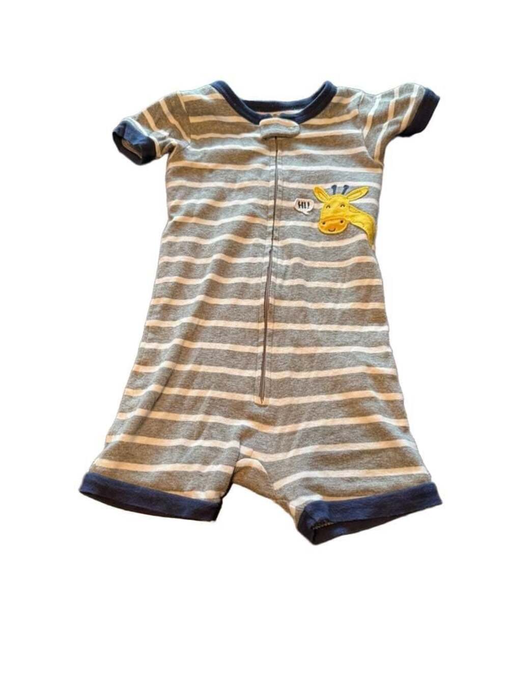Carter's short sleeve shorts Romper Giraffe, Size 2T , one piece, boys zipper